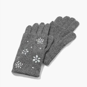 Talbots Gray Snowflake Embellished Gloves